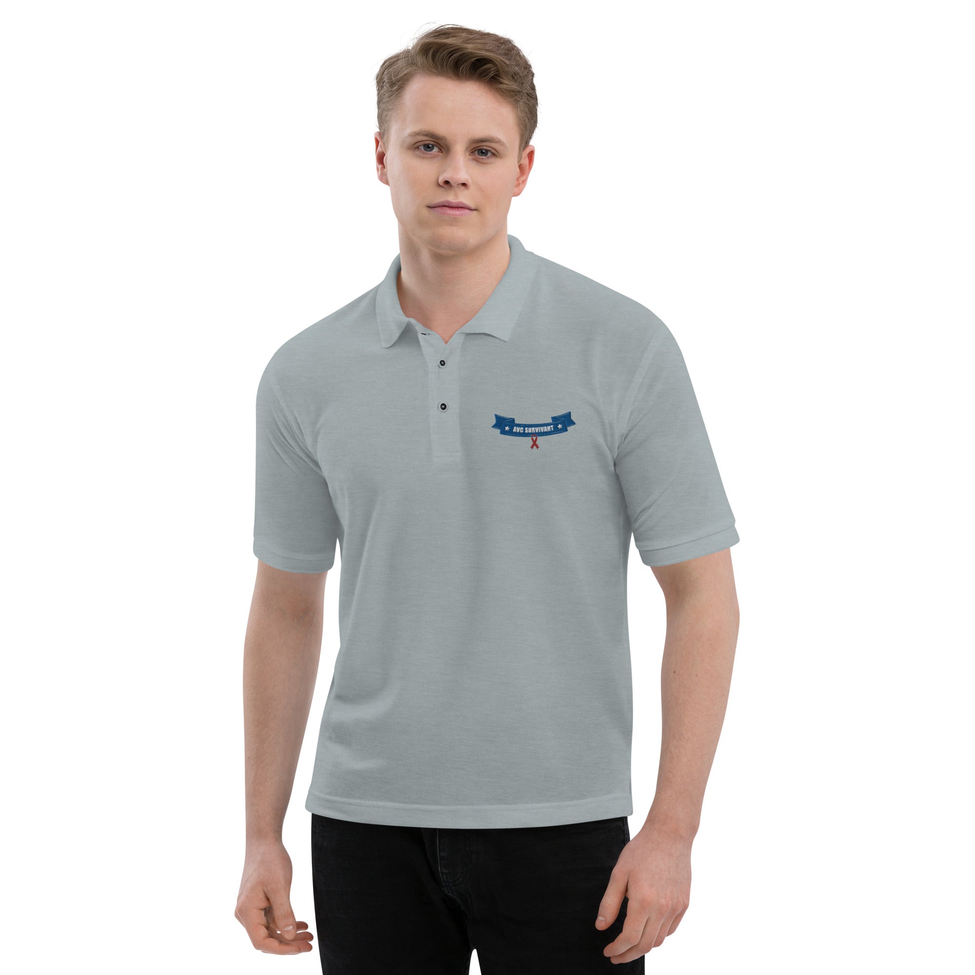 Polo homme brodé - AVC survivant