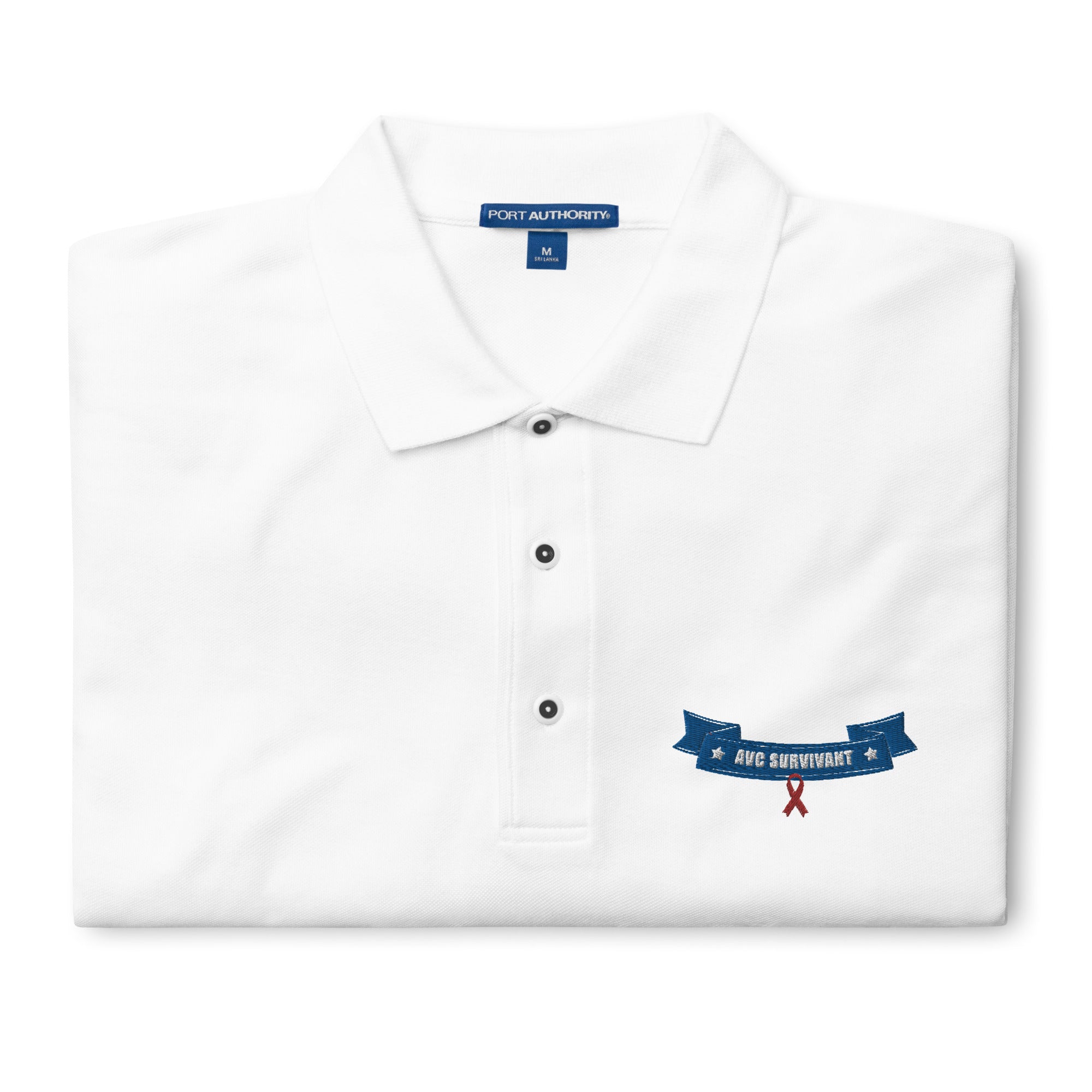 Polo homme brodé - AVC survivant