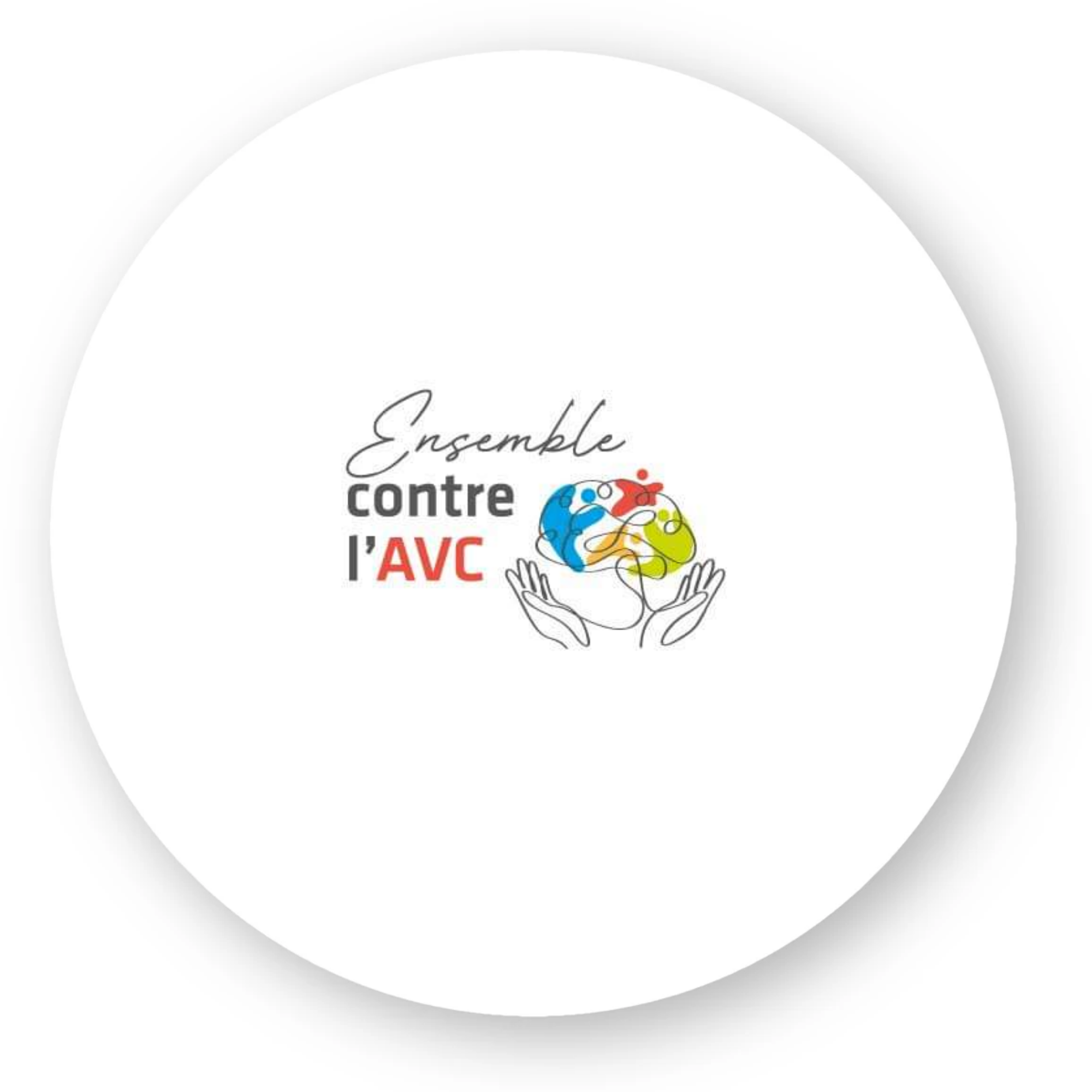Stickers rond par 20 "Ensemble contre l'AVC"