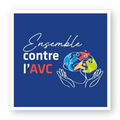 Stickers découpe carrée - par 20 "Ensemble contre l'AVC"
