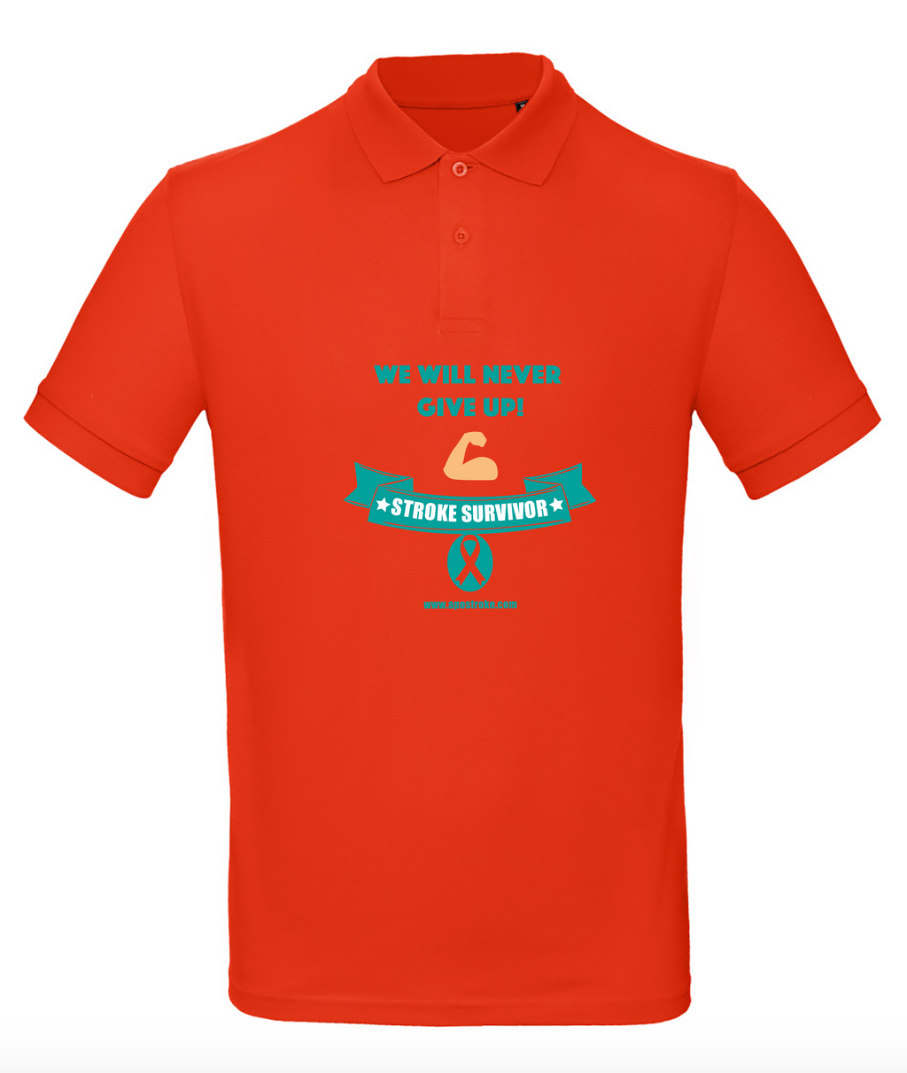 Polo homme "Stroke Survivor" ruban rouge