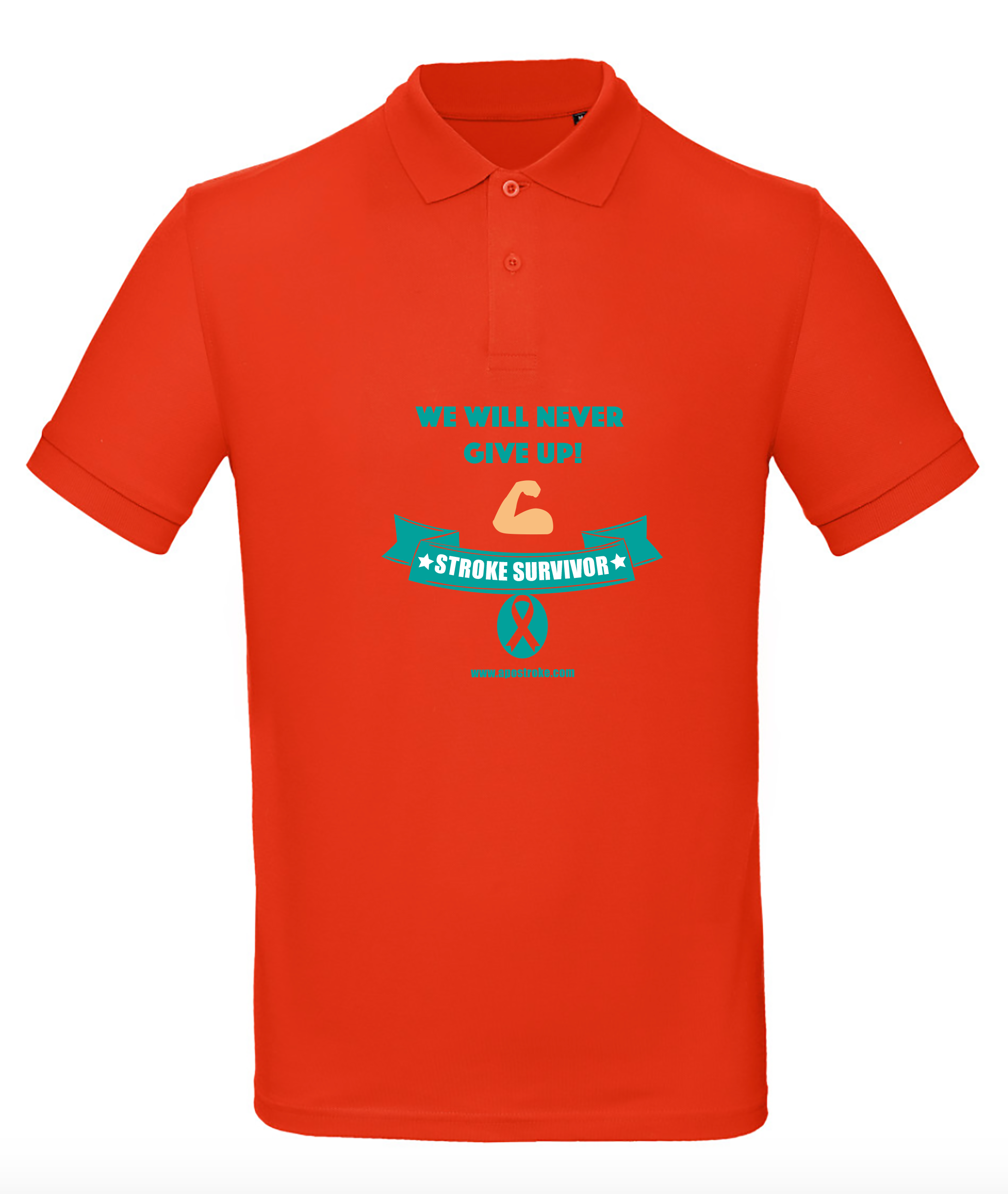 Polo homme "Stroke Survivor" ruban rouge