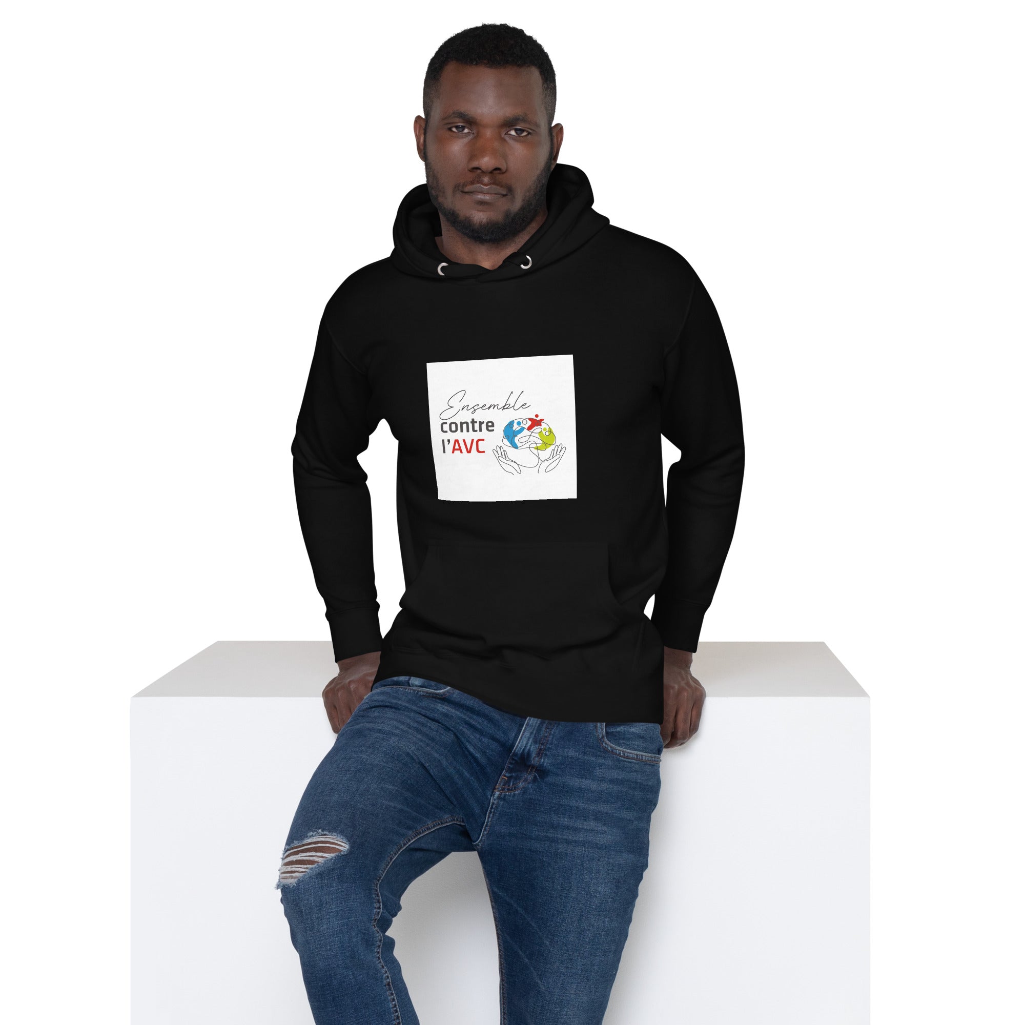 Sweat à Capuche Unisexe - Ensemble contre l'AVC - blanc