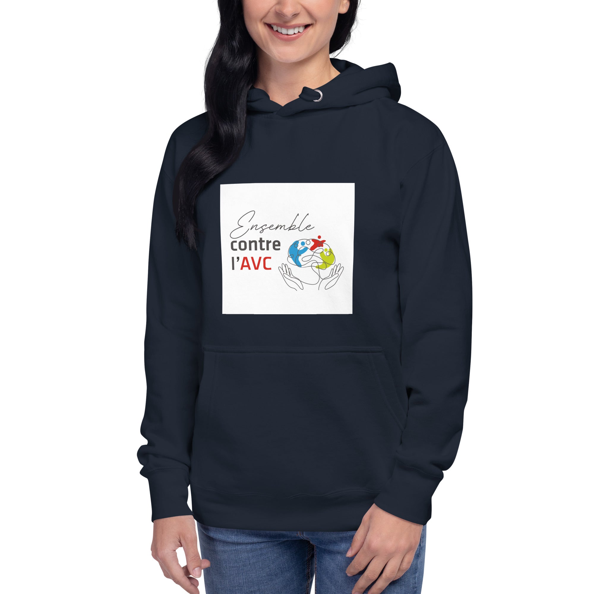 Sweat à Capuche Unisexe - Ensemble contre l'AVC - blanc