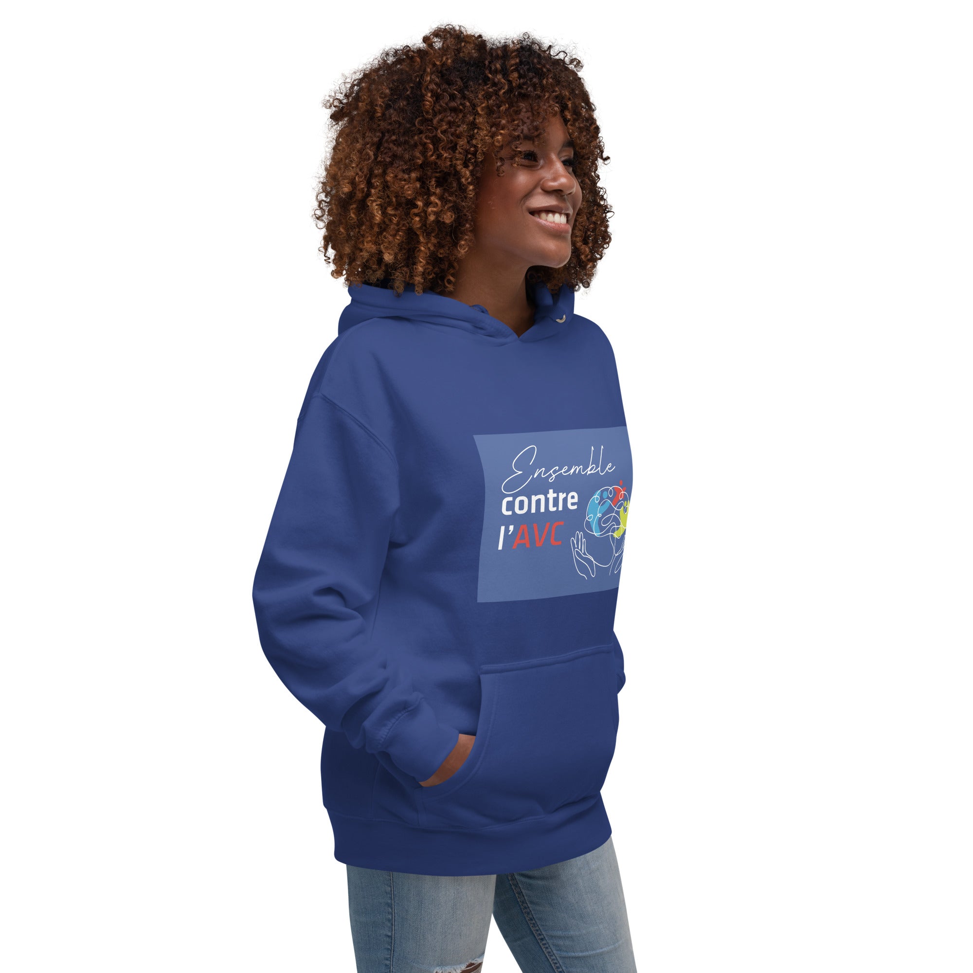Sweat à Capuche Unisexe - Ensemble contre l'AVC - bleu