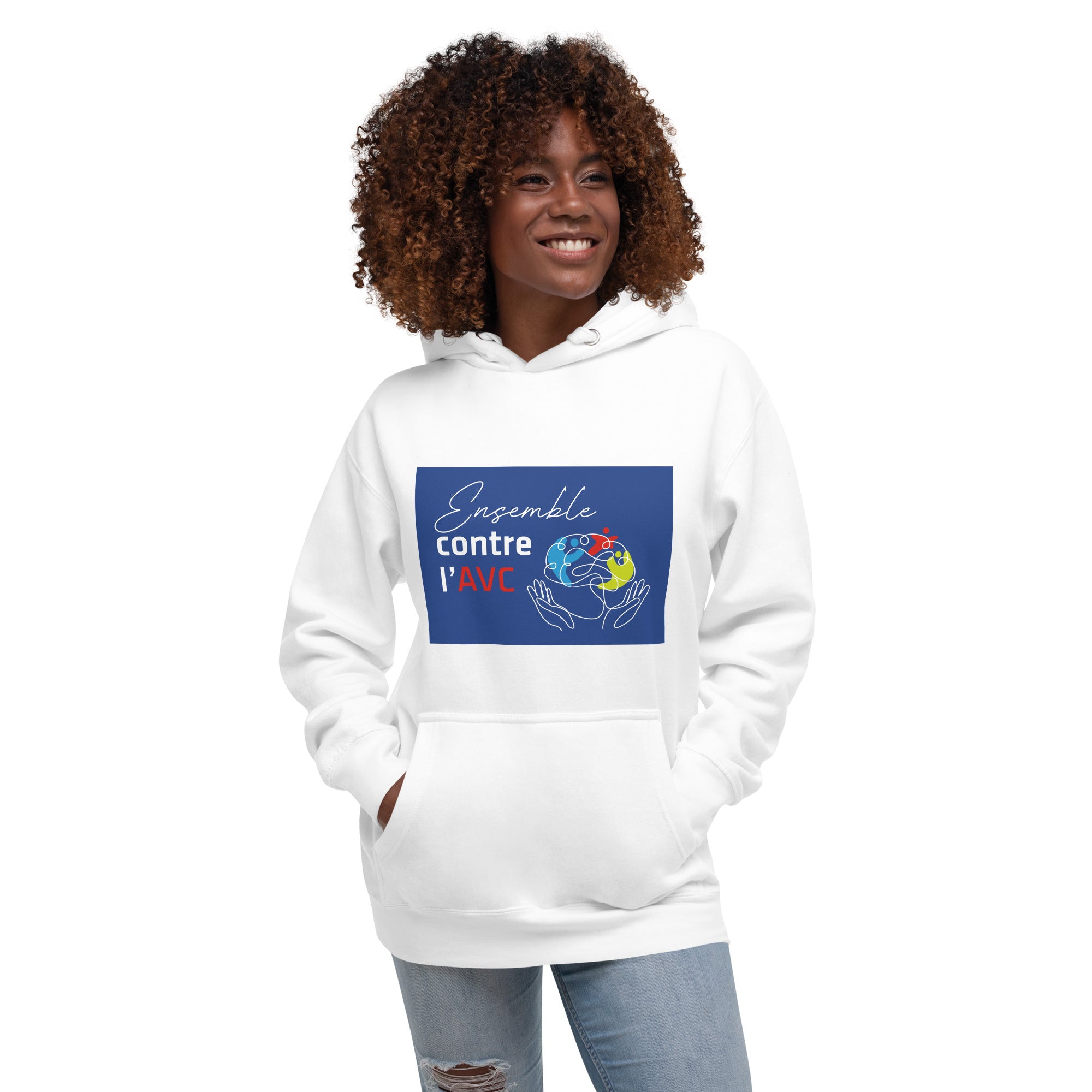 Sweat à Capuche Unisexe - Ensemble contre l'AVC - bleu