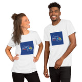 T-shirt unisexe 100% BIO "Ensemble contre l'AVC" - fond bleu