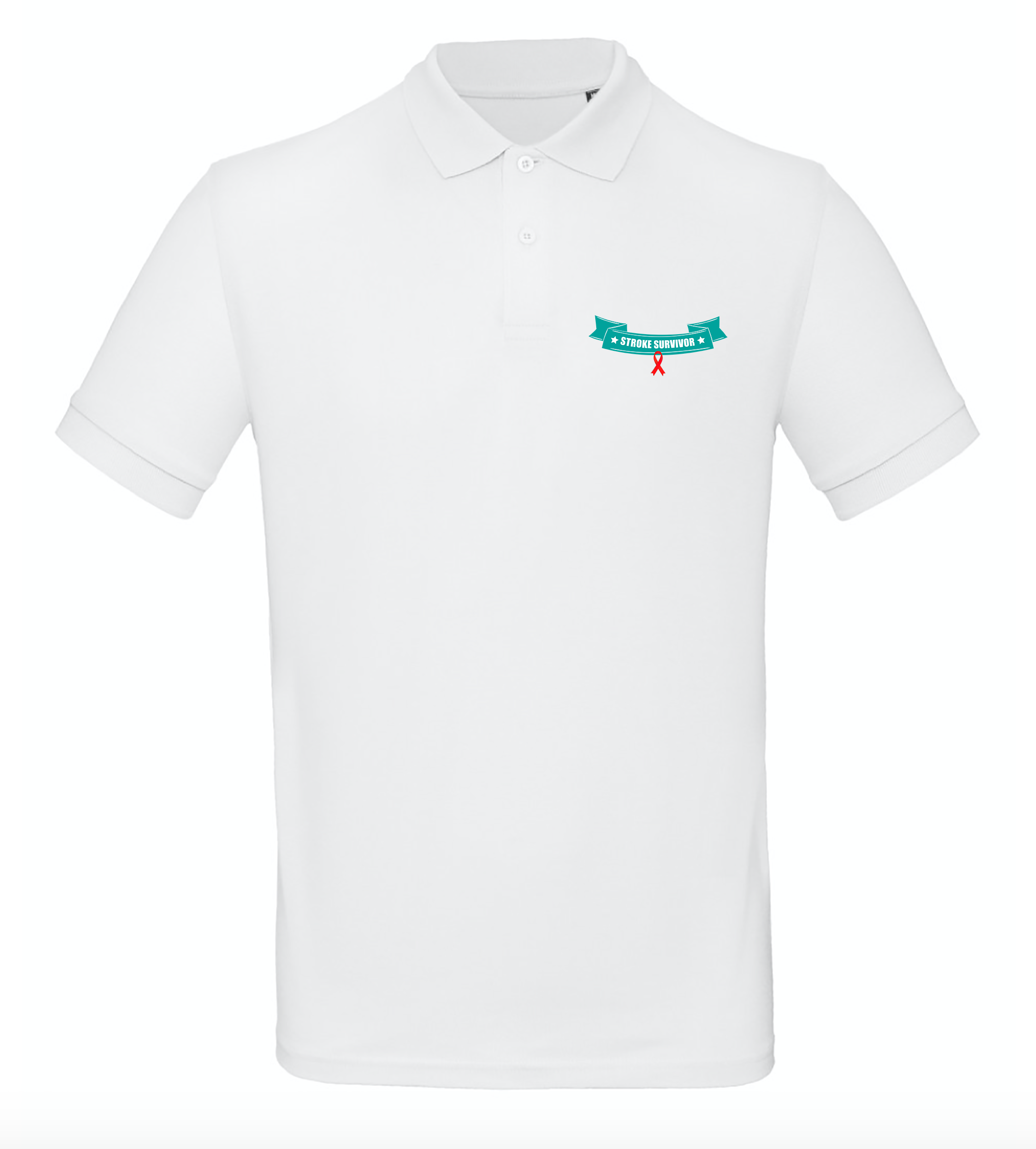 Polo homme "Stroke Survivor" ruban rouge